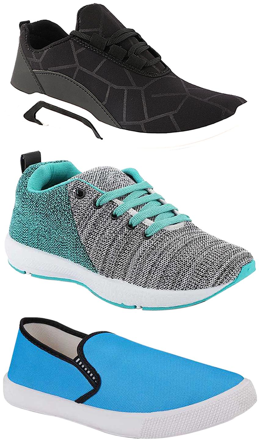 

Birde Men Multi-Color Casual Shoes - CASUAL SPORTS SNEAKERS RUNNNING SHOES - BRD-300-BLK-309-SKY-221