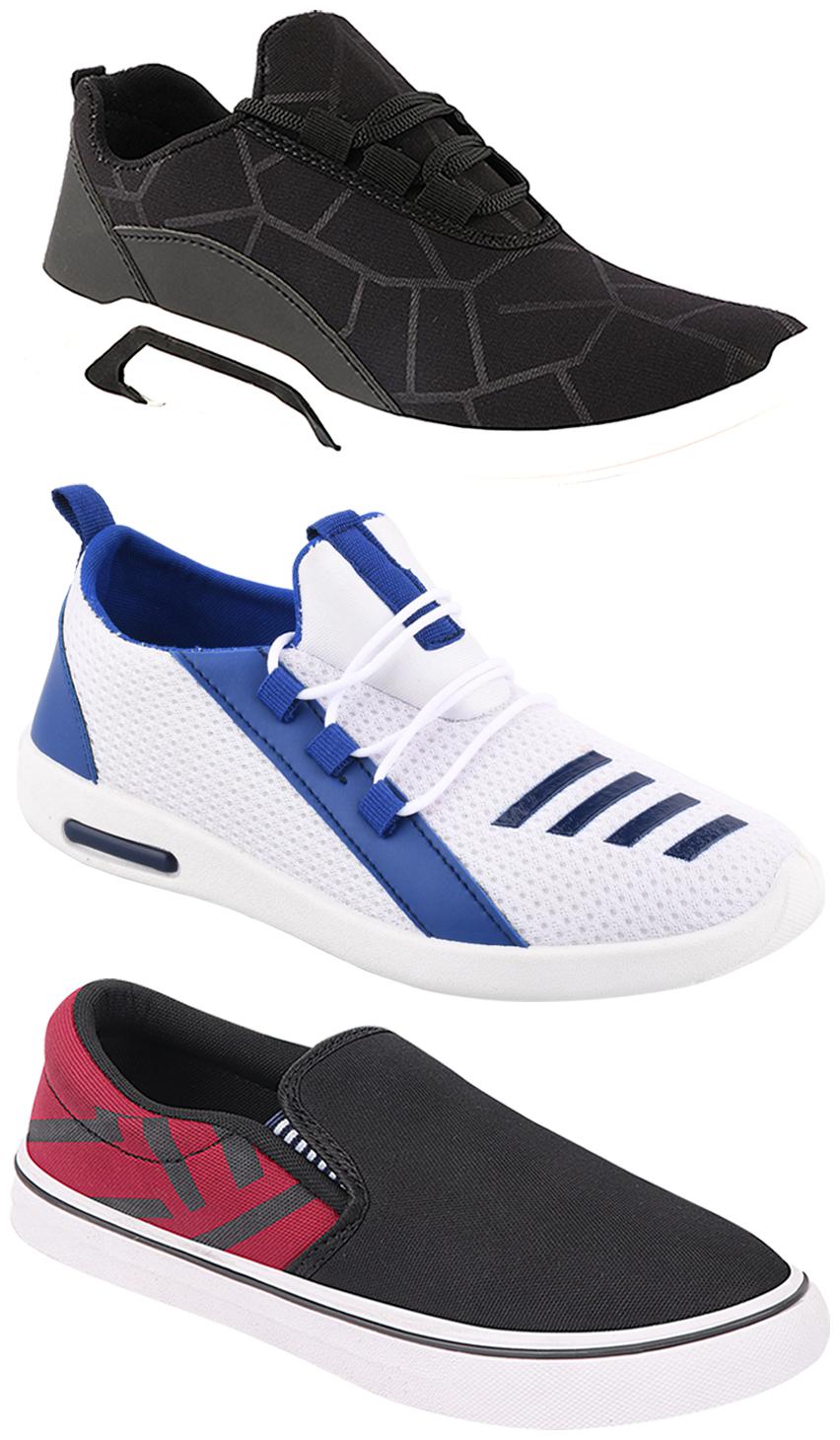 

Birde Men Multi-Color Casual Shoes - BRD-300-BLK-308-MRN-375