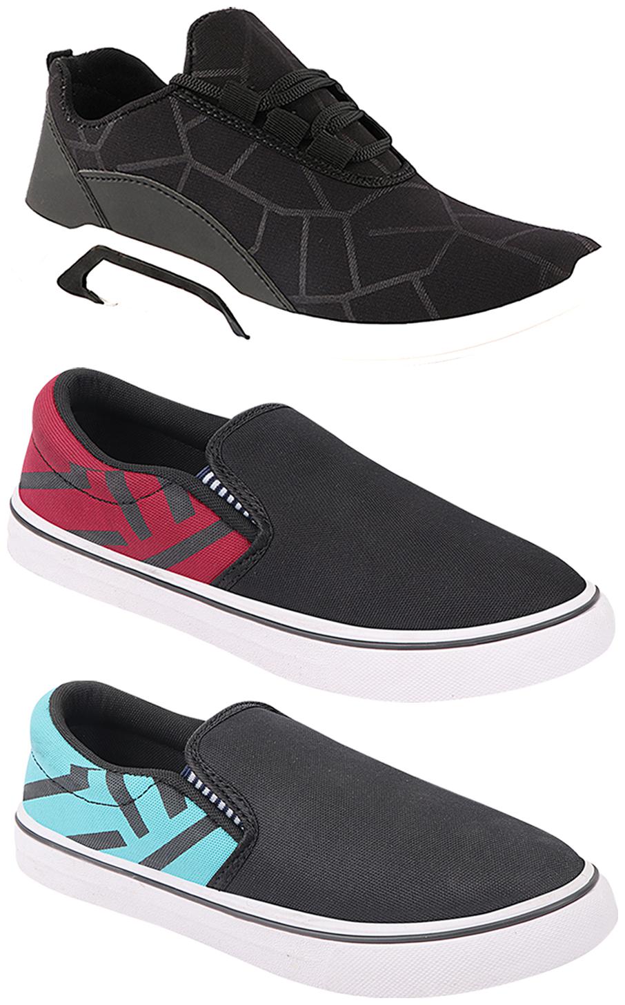 

Birde Men Multi-Color Casual Shoes - BRD-300-BLK-308-MRN-308-SGRN