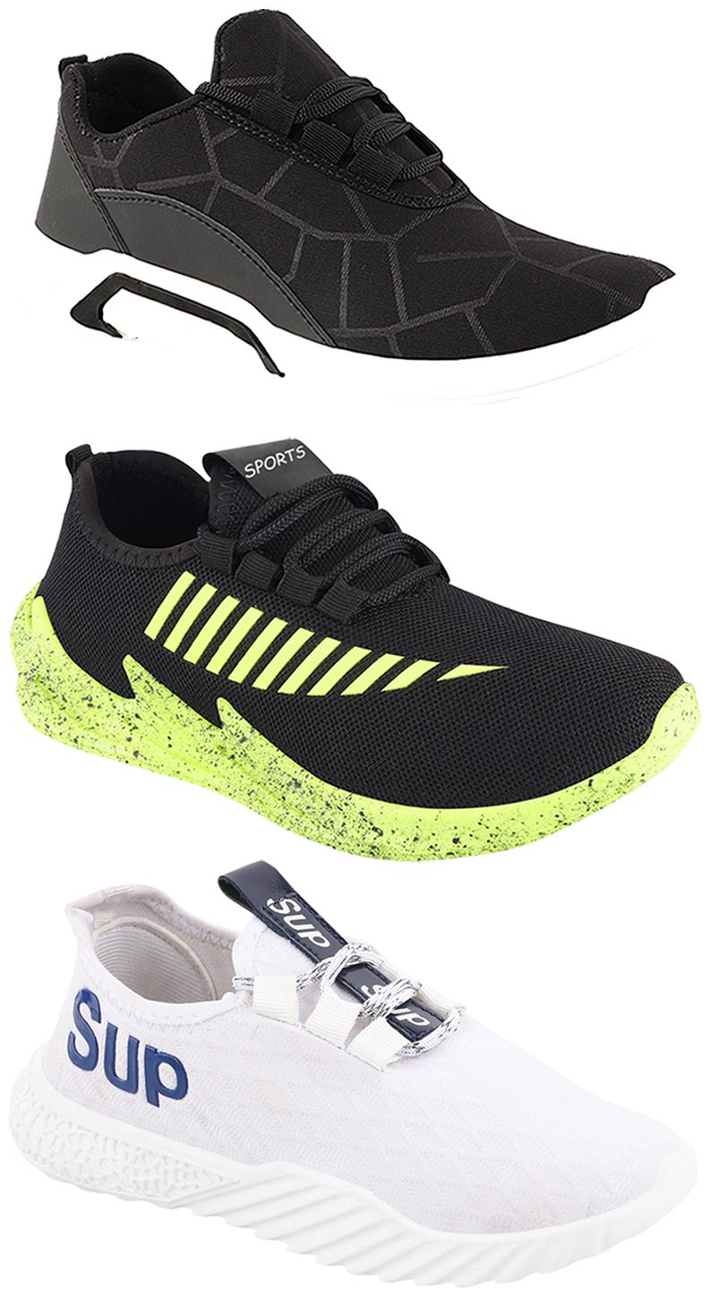 

Birde Men Multi-Color Casual Shoes - CASUAL SPORTS SNEAKERS RUNNNING SHOES - BRD-300-BLK-324-PGRN-385