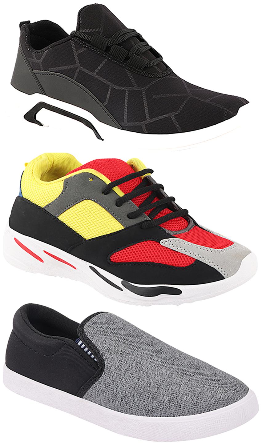 

Birde Men Multi-Color Casual Shoes - CASUAL SPORTS SNEAKERS RUNNNING SHOES - BRD-300-BLK-310-SLVR-333