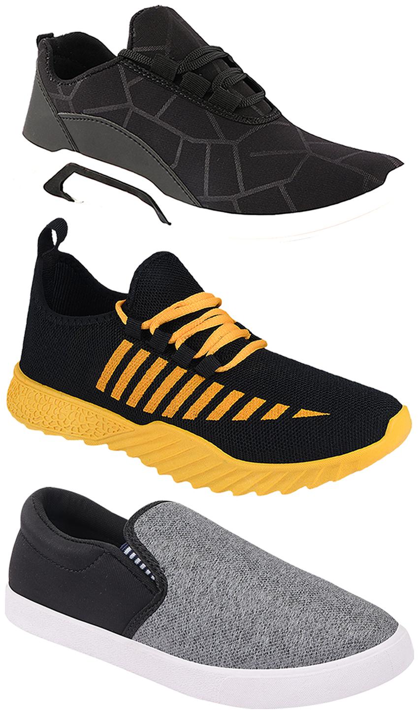 

Birde Men Multi-Color Casual Shoes - BRD-300-BLK-310-SLVR-360