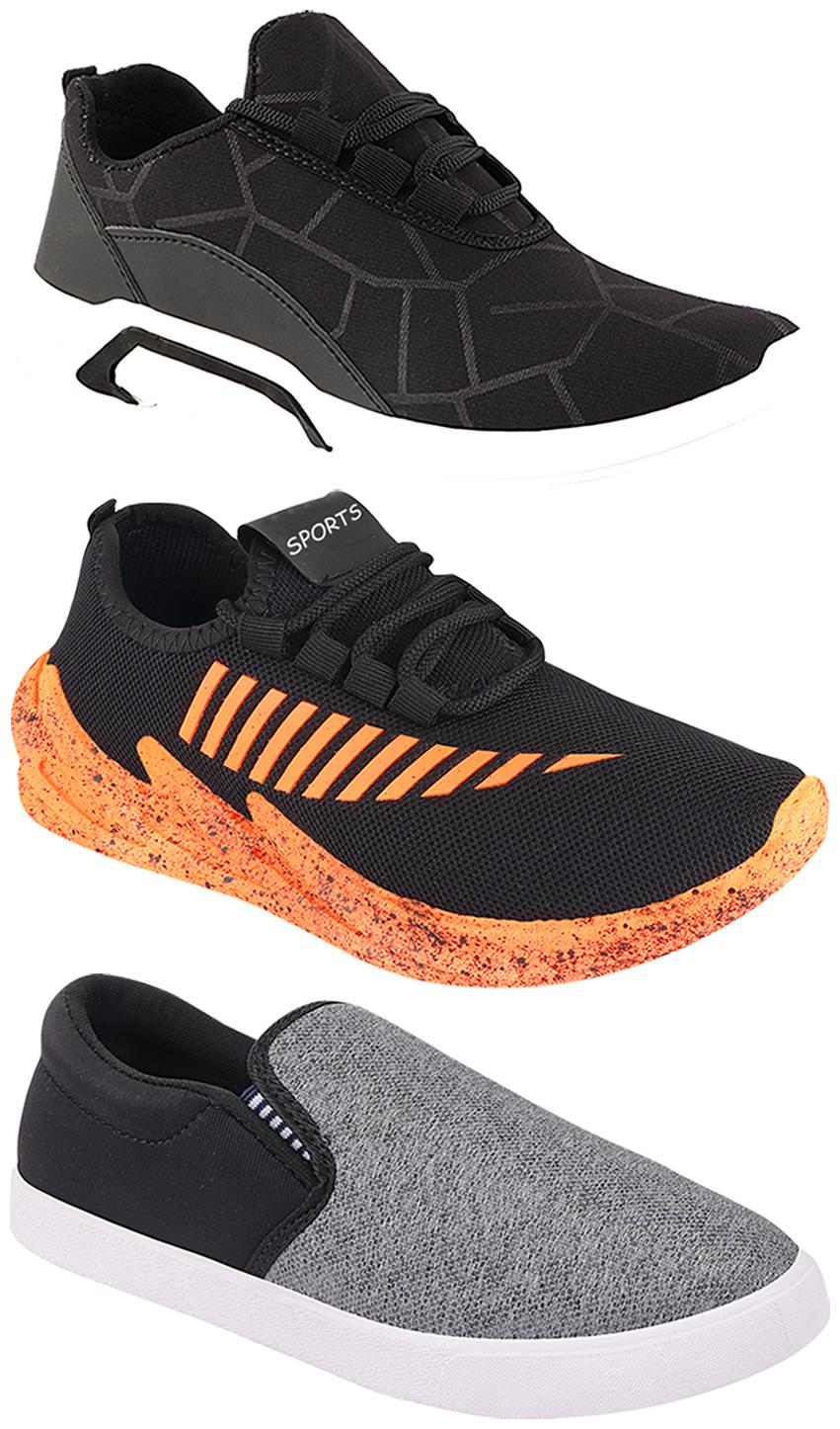 

Birde Men Multi-Color Casual Shoes - BRD-300-BLK-310-SLVR-324-ORNG