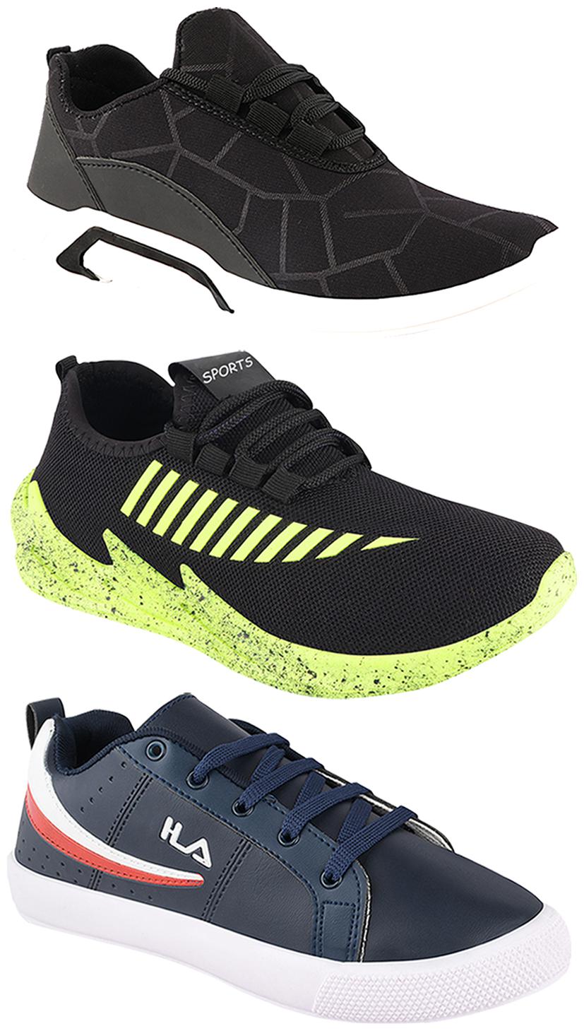 

Birde Men Multi-Color Casual Shoes - CASUAL SPORTS SNEAKERS RUNNNING SHOES - BRD-300-BLK-324-PGRN-365