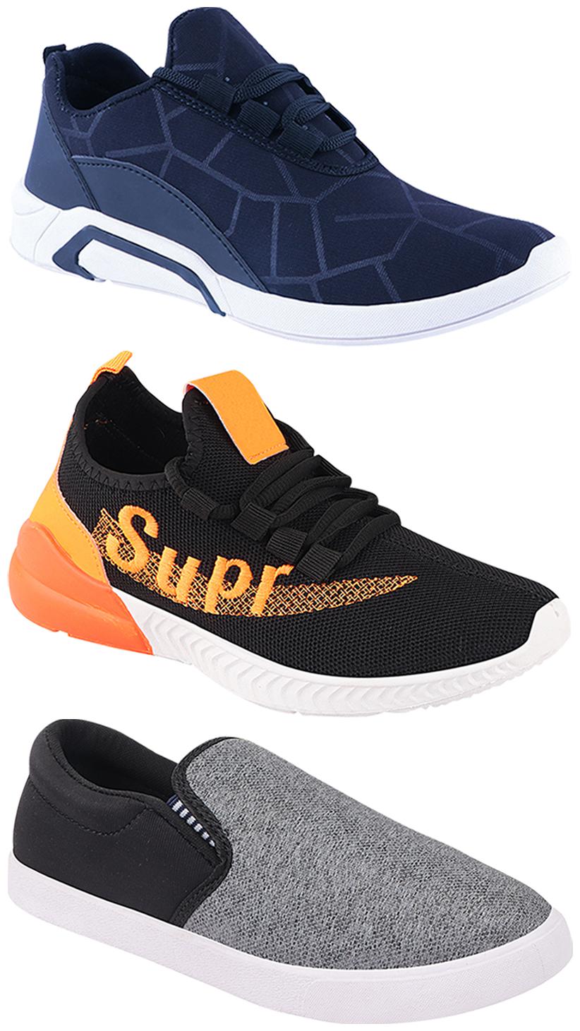 

Birde Men Multi-Color Casual Shoes - CASUAL SPORTS SNEAKERS RUNNNING SHOES - BRD-300-BLU-310-SLVR-331