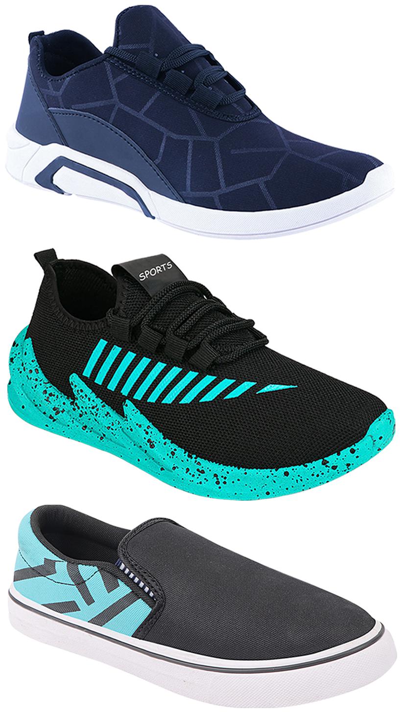 

Birde Men Multi-Color Casual Shoes - BRD-300-BLU-308-SGRN-324-SGRN