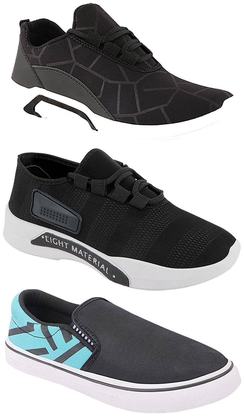 

Birde Men Multi-Color Casual Shoes - BRD-300-BLK-301-BLK-308-SGRN