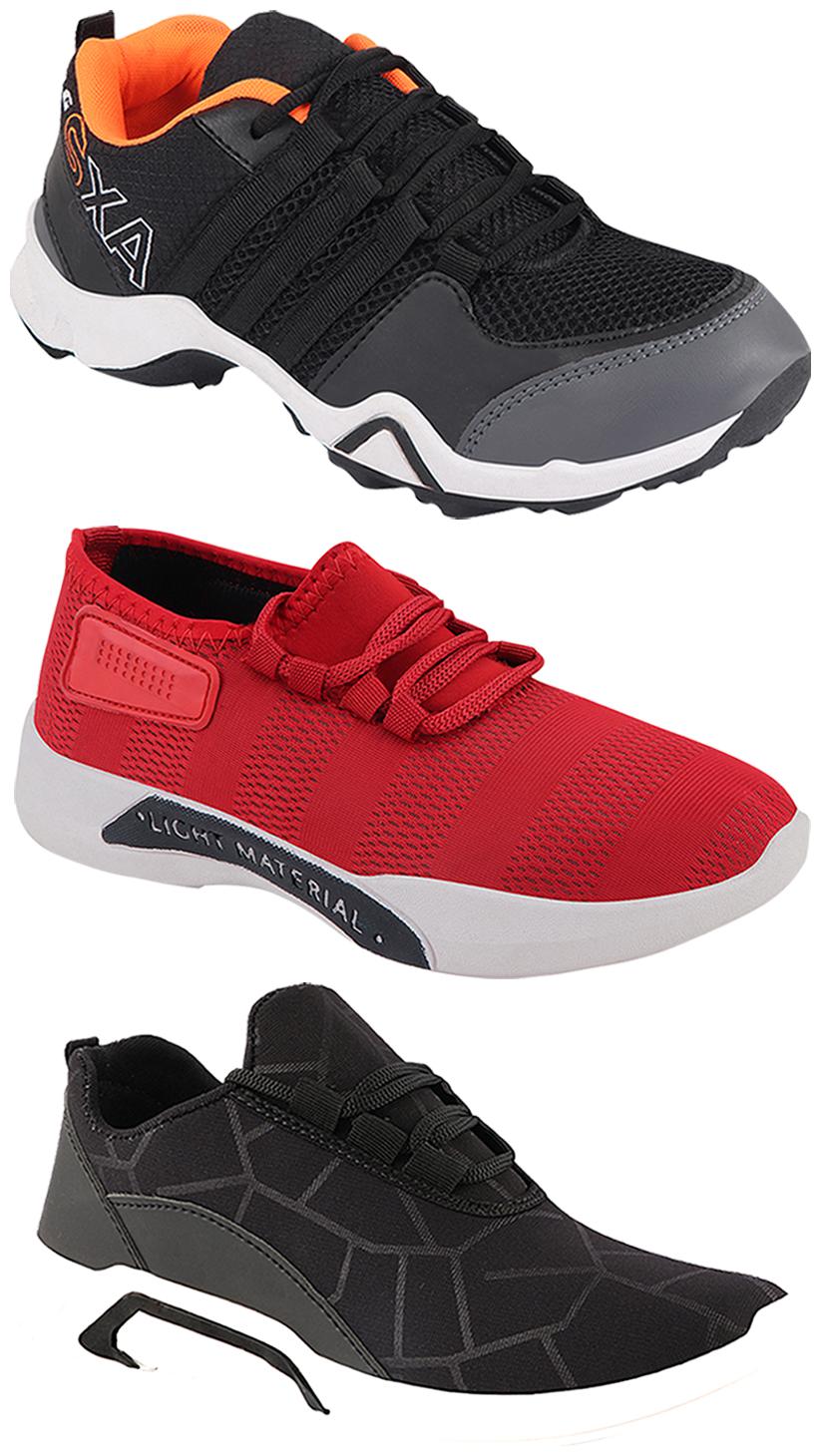 

Birde Men Multi-Color Casual Shoes - BRD-300-BLK-301-RD AX-3