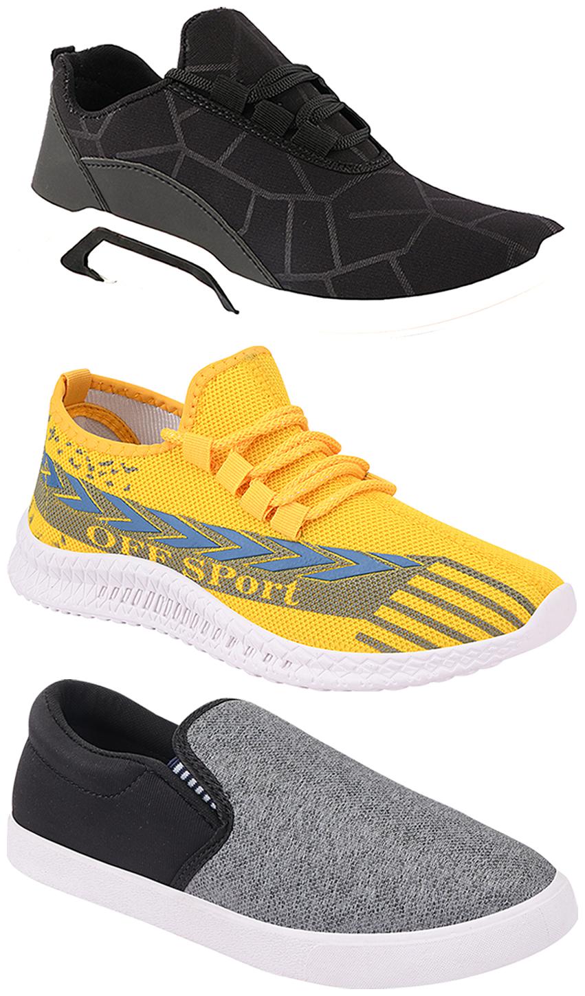 

Birde Men Multi-Color Casual Shoes - BRD-300-BLK-310-SLVR-316