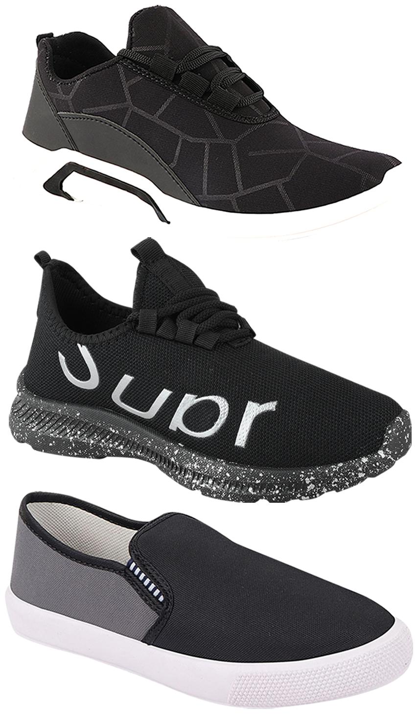 

Birde Men Multi-Color Casual Shoes - BRD-300-BLK-309-GRY-369