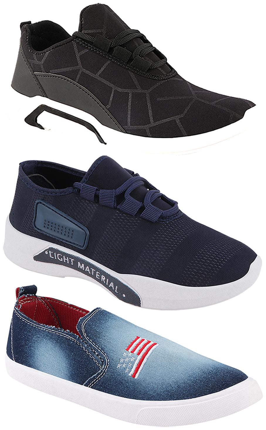 

Birde Men Multi-Color Casual Shoes - BRD-300-BLK-301-BLU-1220