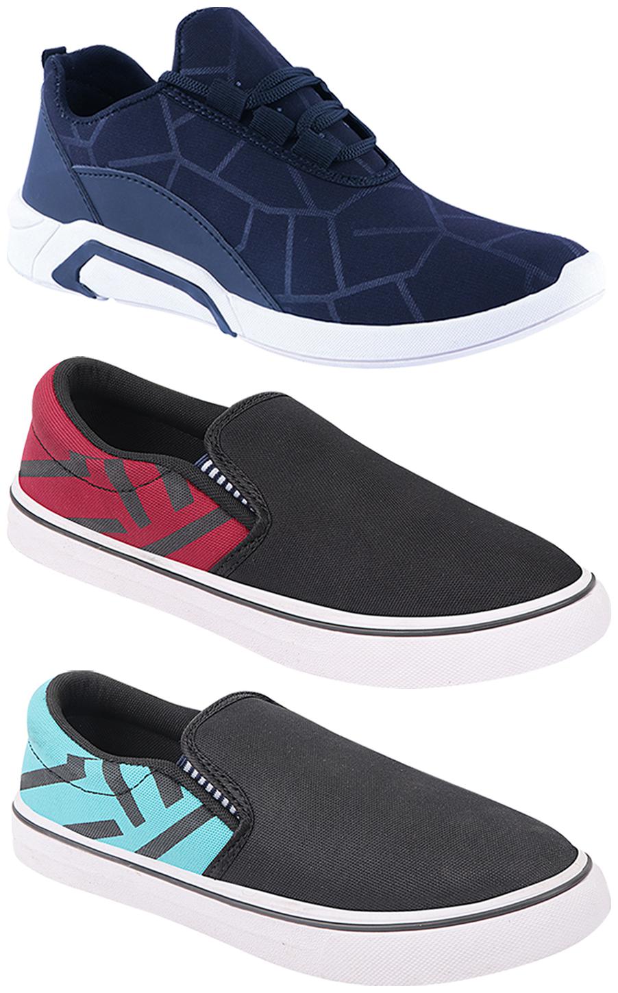 

Birde Men Multi-Color Casual Shoes - BRD-300-BLU-308-MRN-308-SGRN