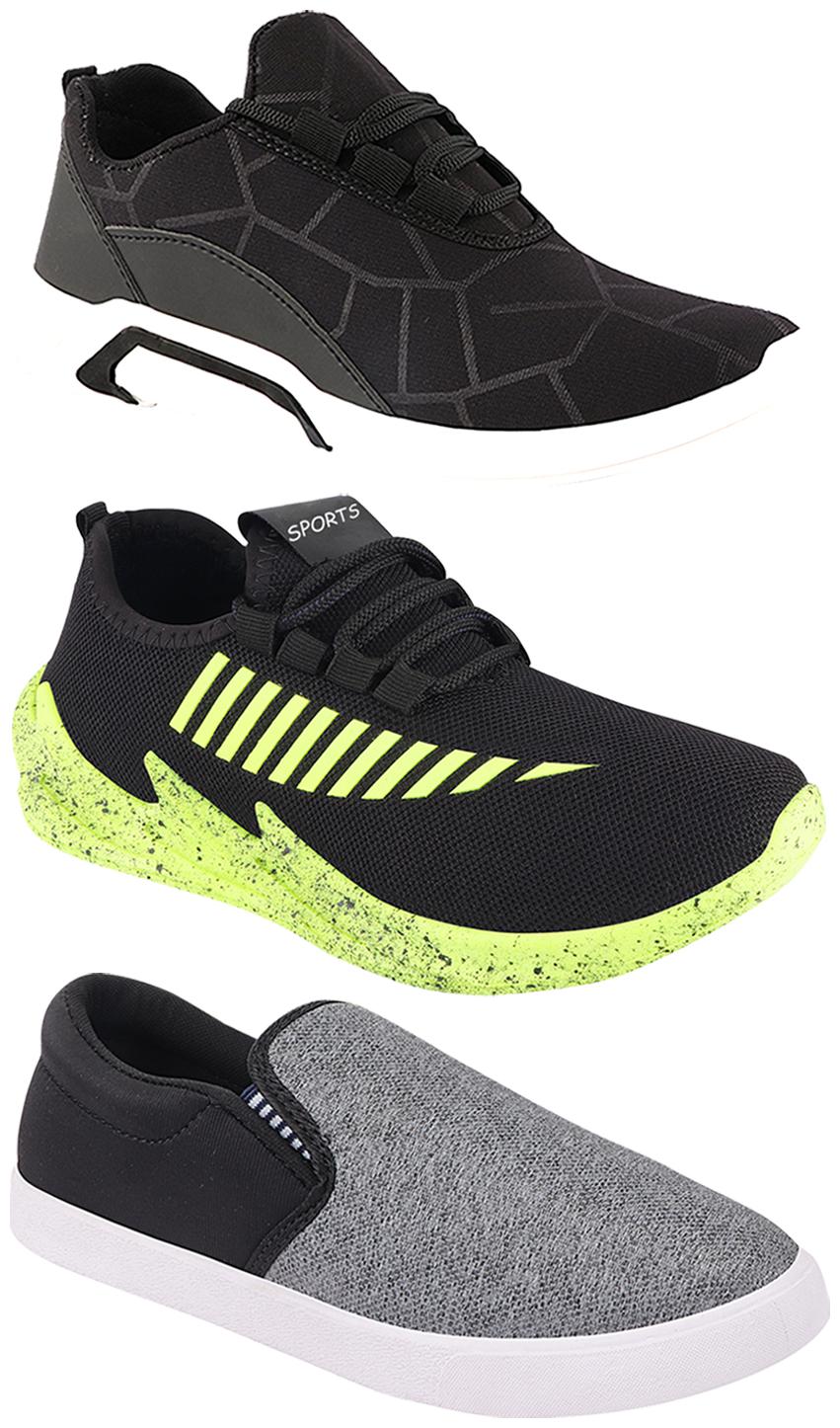 

Birde Men Multi-Color Casual Shoes - CASUAL SPORTS SNEAKERS RUNNNING SHOES - BRD-300-BLK-310-SLVR-324-PGRN
