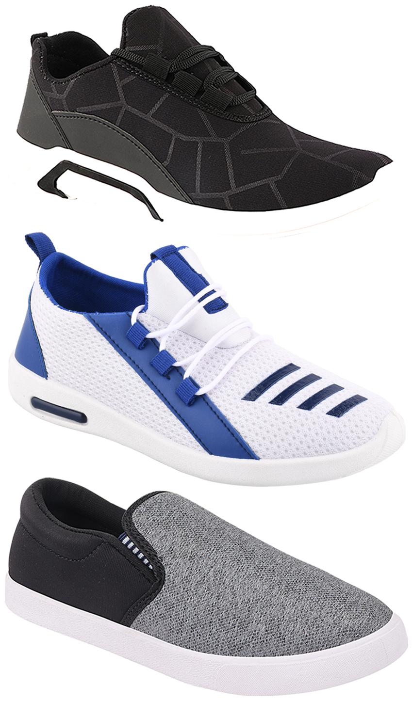

Birde Men Multi-Color Casual Shoes - BRD-300-BLK-310-SLVR-375