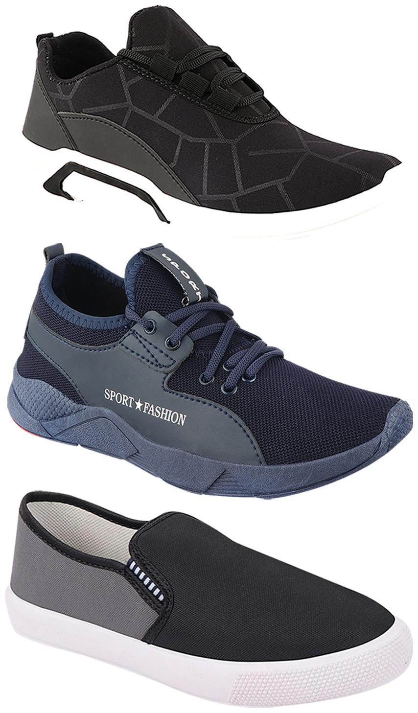 

Birde Men Multi-Color Casual Shoes - BRD-300-BLK-309-GRY-342