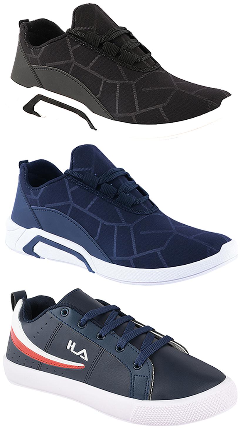 

Birde Men Multi-Color Casual Shoes - BRD-300-BLK-300-BLU-365