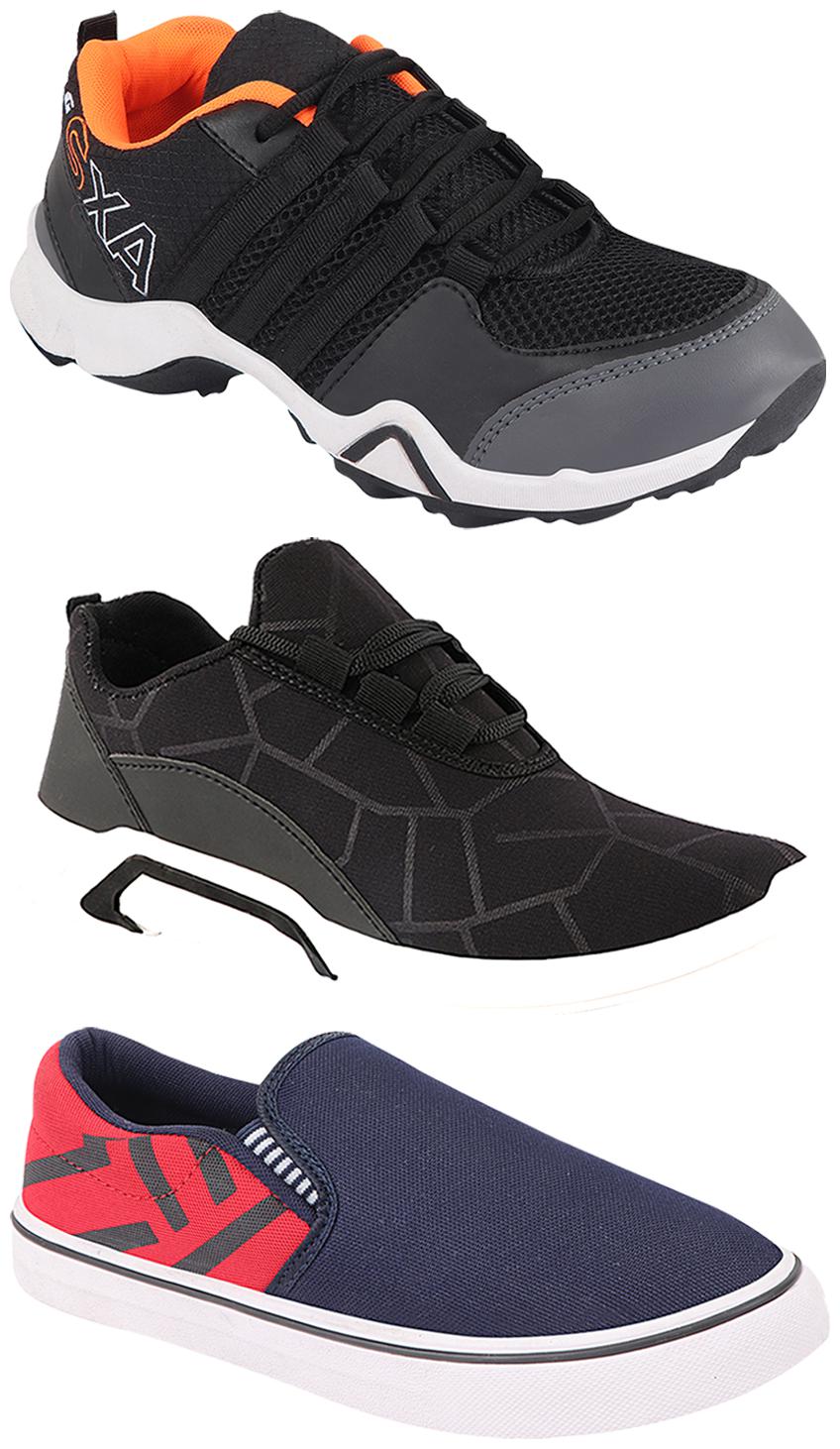 

Birde Men Multi-Color Casual Shoes - BRD-300-BLK-308-RED AX-3