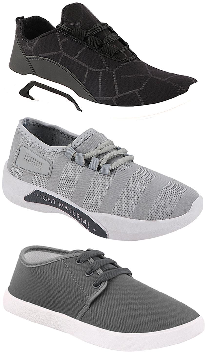 

Birde Men Multi-Color Casual Shoes - BRD-300-BLK-301-GRY-1079