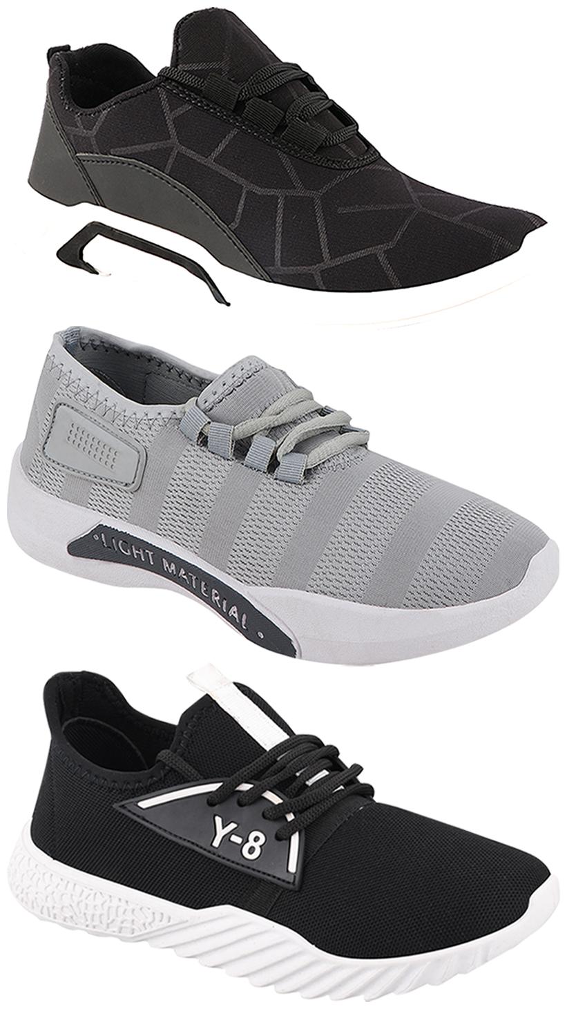 

Birde Men Multi-Color Casual Shoes - BRD-300-BLK-301-GRY-378