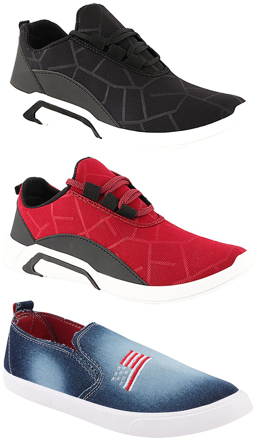 

Birde Men Multi-Color Casual Shoes - BRD-300-BLK-300-CHRY-1220