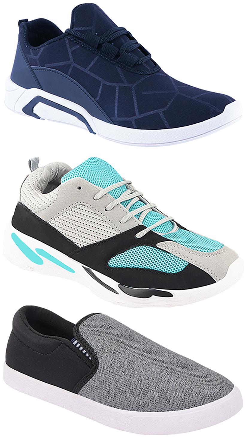 

Birde Men Multi-Color Casual Shoes - CASUAL SPORTS SNEAKERS RUNNNING SHOES - BRD-300-BLU-310-SLVR-332