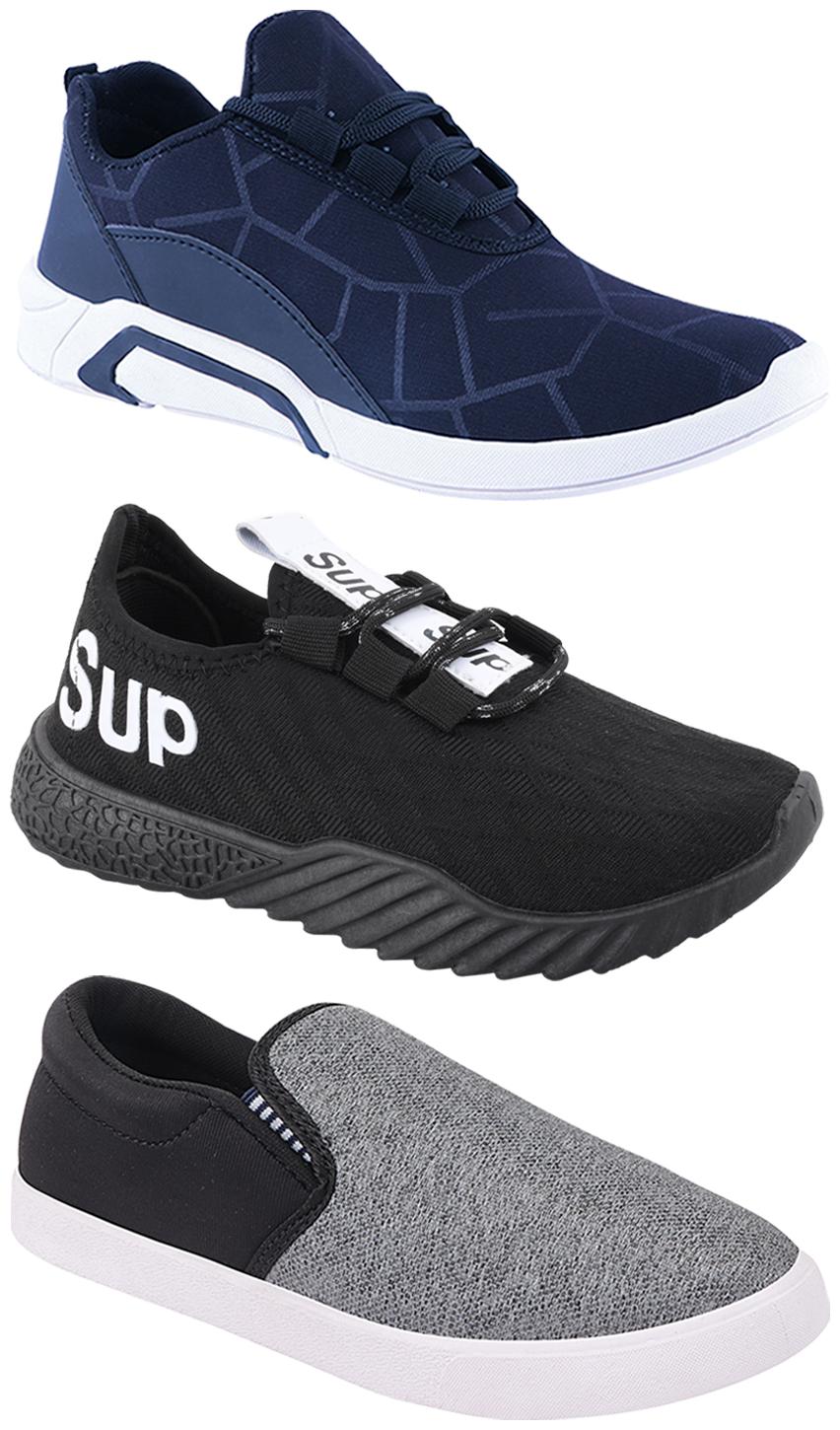 

Birde Men Multi-Color Casual Shoes - CASUAL SPORTS SNEAKERS RUNNNING SHOES - BRD-300-BLU-310-SLVR-384
