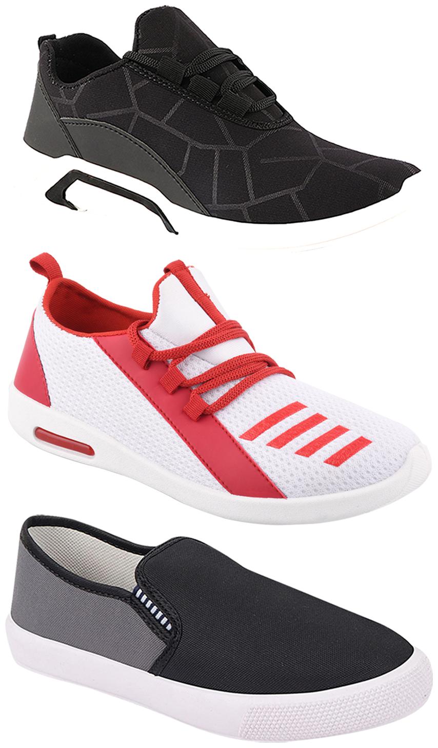 

Birde Men Multi-Color Casual Shoes - BRD-300-BLK-309-GRY-374