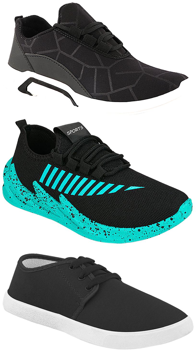 

Birde Men Multi-Color Casual Shoes - BRD-300-BLK-349-324-SGRN