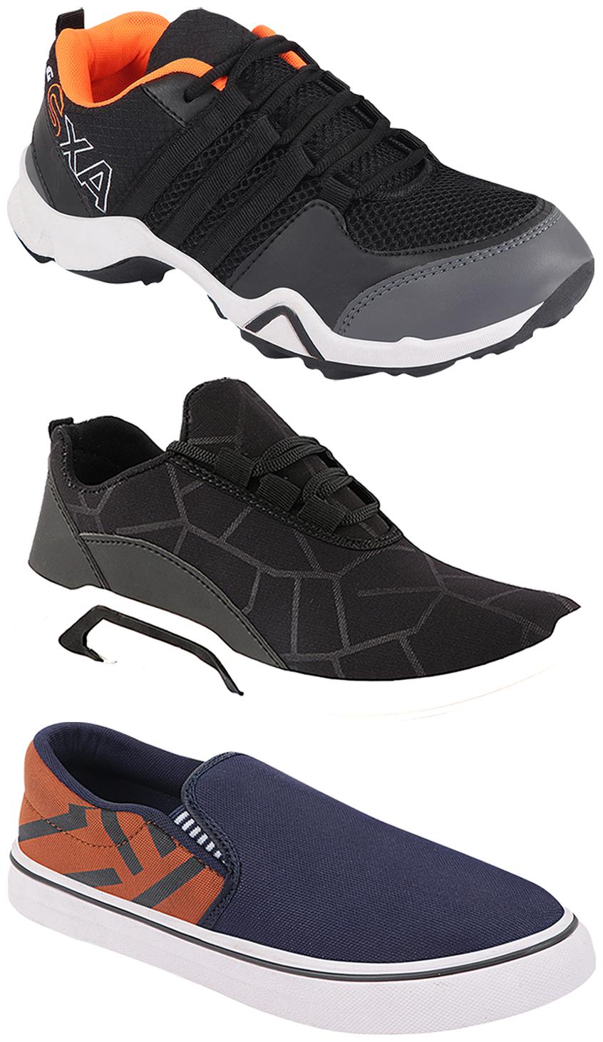 

Birde Men Multi-Color Casual Shoes - BRD-300-BLK-308-TAN AX-3