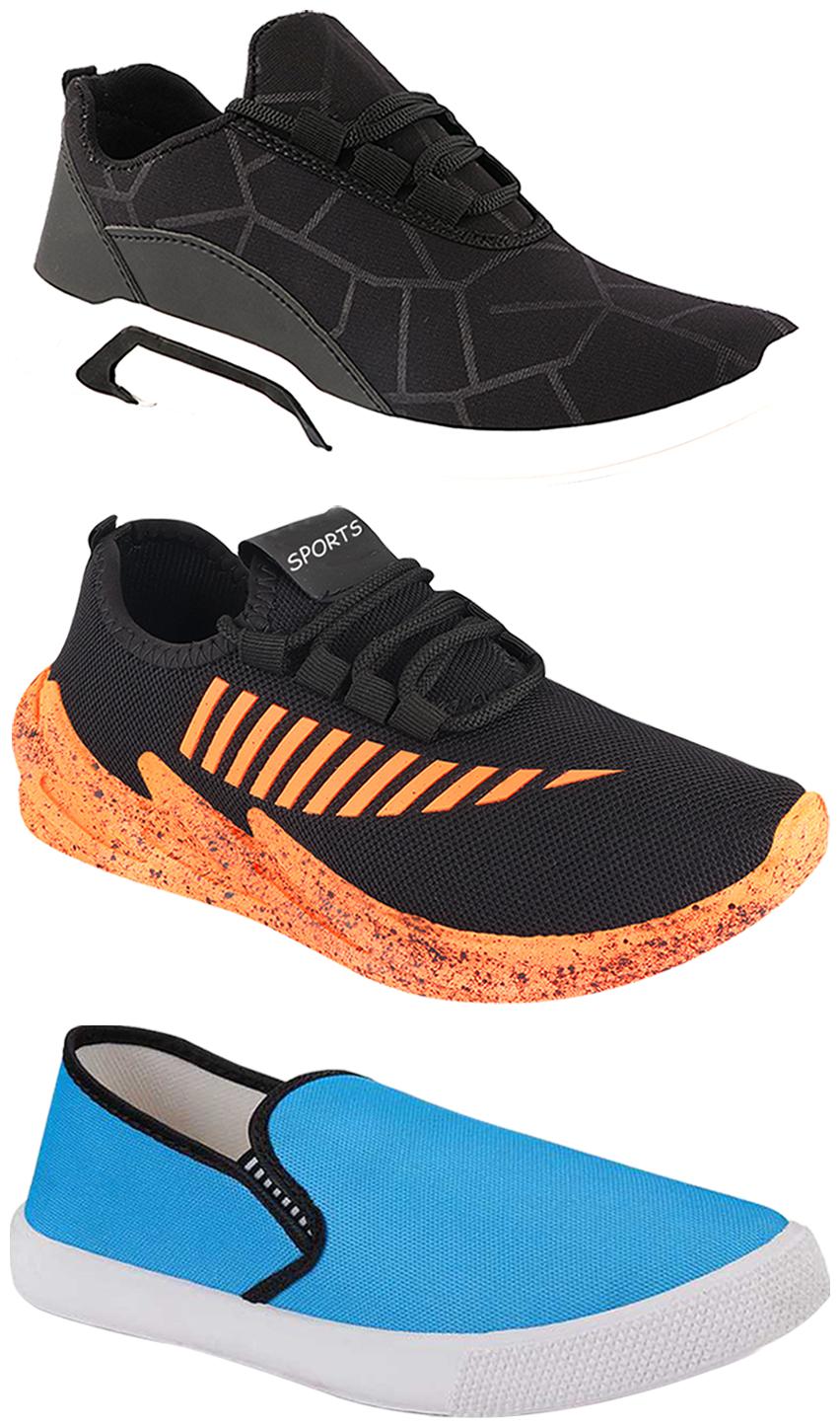 

Birde Men Multi-Color Casual Shoes - BRD-300-BLK-309-SKY-324-ORNG