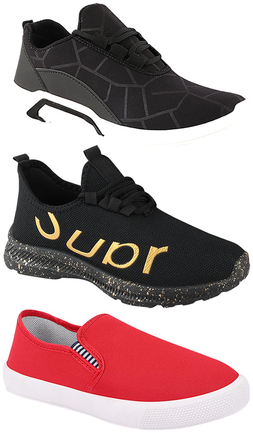 

Birde Men Multi-Color Casual Shoes - BRD-300-BLK-309-RD-368
