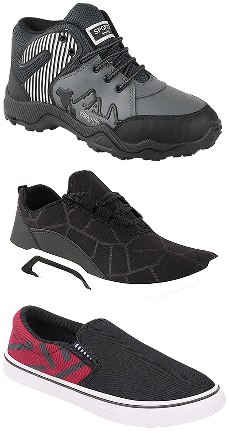 

Birde Men Multi-Color Casual Shoes - BRD-300-BLK-308-MRN-367