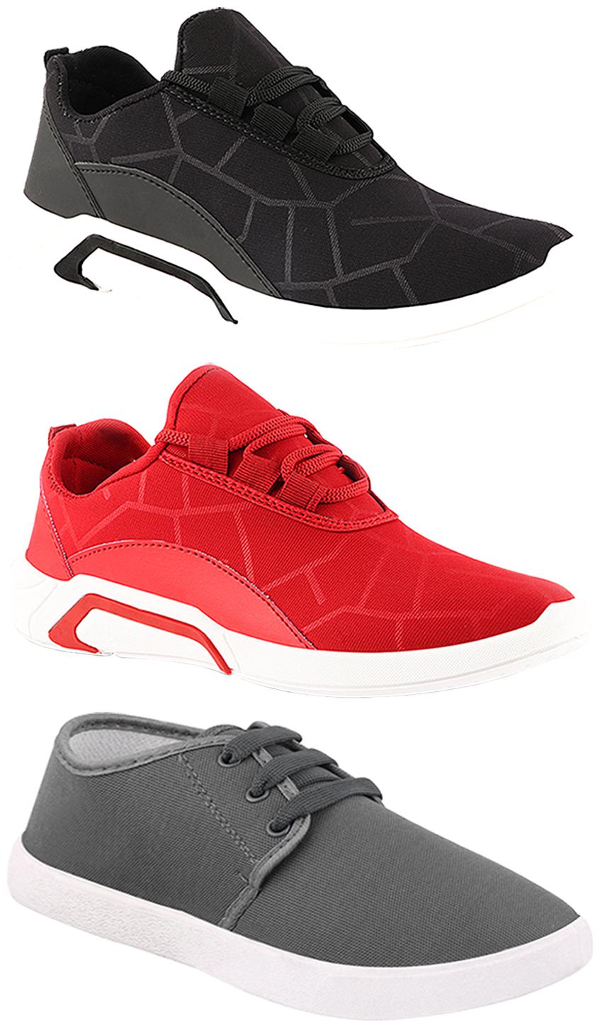 

Birde Men Multi-Color Casual Shoes - BRD-300-BLK-300-RED-1079