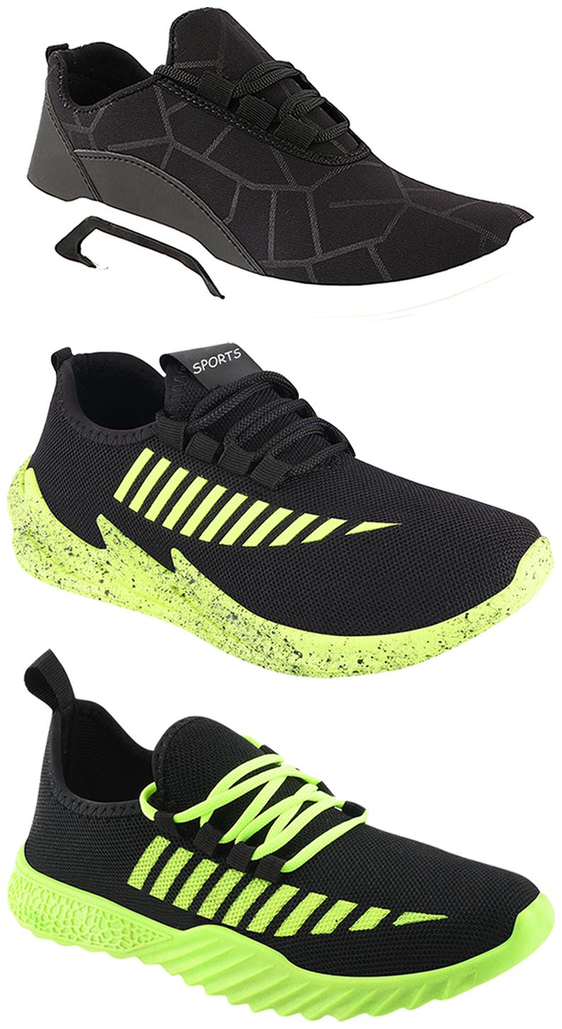 

Birde Men Multi-Color Casual Shoes - CASUAL SPORTS SNEAKERS RUNNNING SHOES - BRD-300-BLK-361-324-PGRN