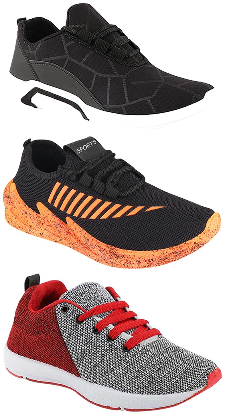 

Birde Men Multi-Color Casual Shoes - CASUAL SPORTS SNEAKERS RUNNNING SHOES - BRD-300-BLK-324-ORNG-222