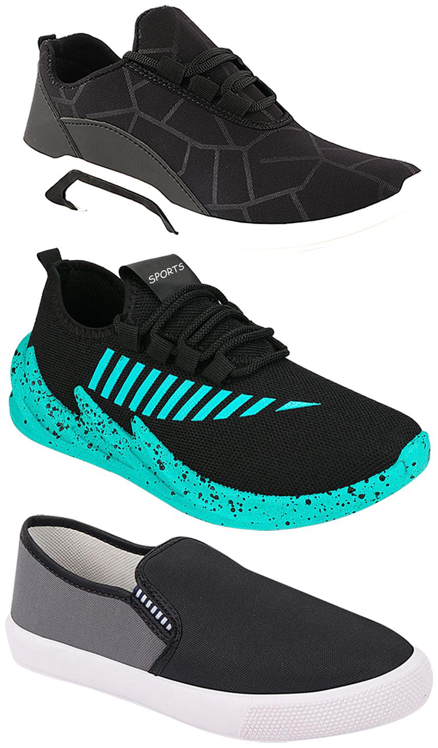 

Birde Men Multi-Color Casual Shoes - BRD-300-BLK-309-GRY-324-SGRN