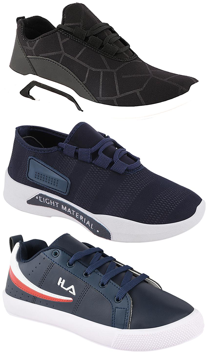 

Birde Men Multi-Color Casual Shoes - BRD-300-BLK-301-BLU-365