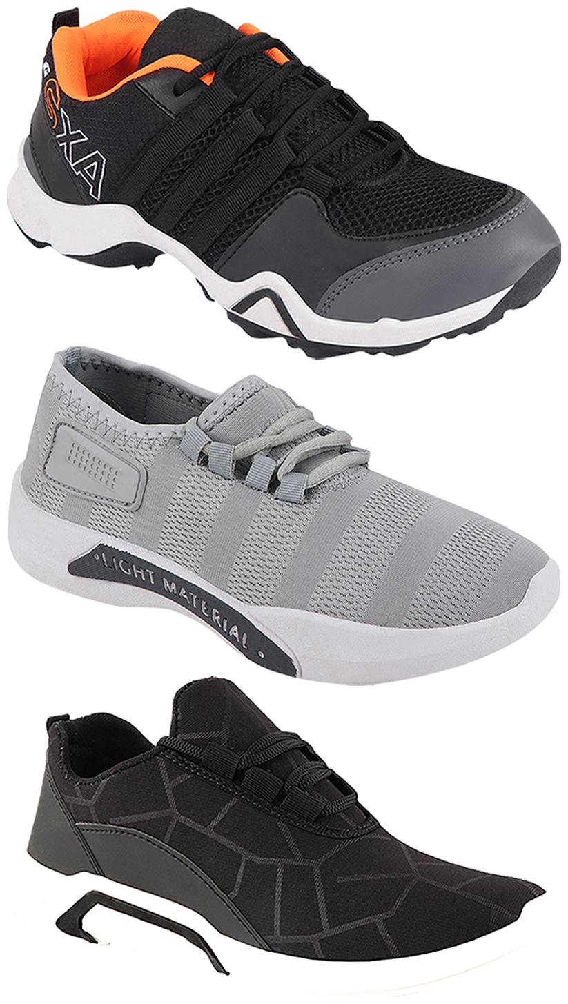 

Birde Men Multi-Color Casual Shoes - BRD-300-BLK-301-GRY AX-3