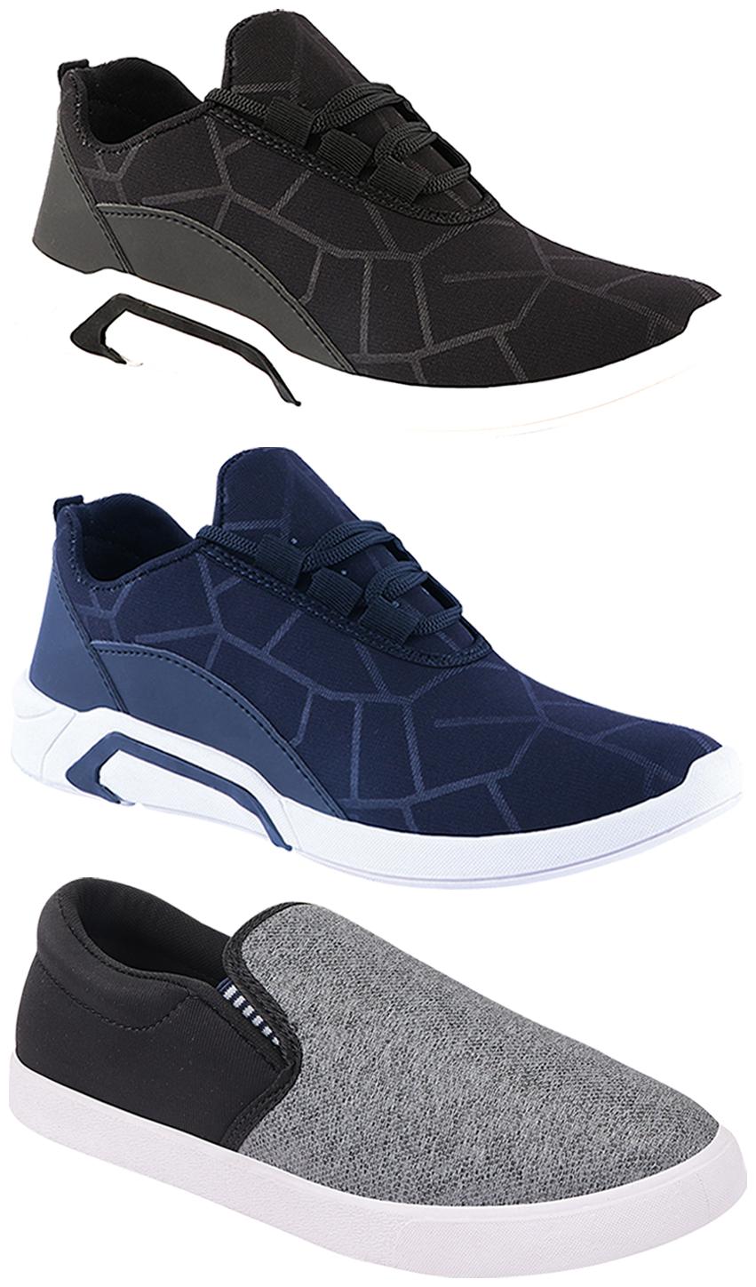 

Birde Men Multi-Color Casual Shoes - BRD-300-BLK-300-BLU-310-SLVR