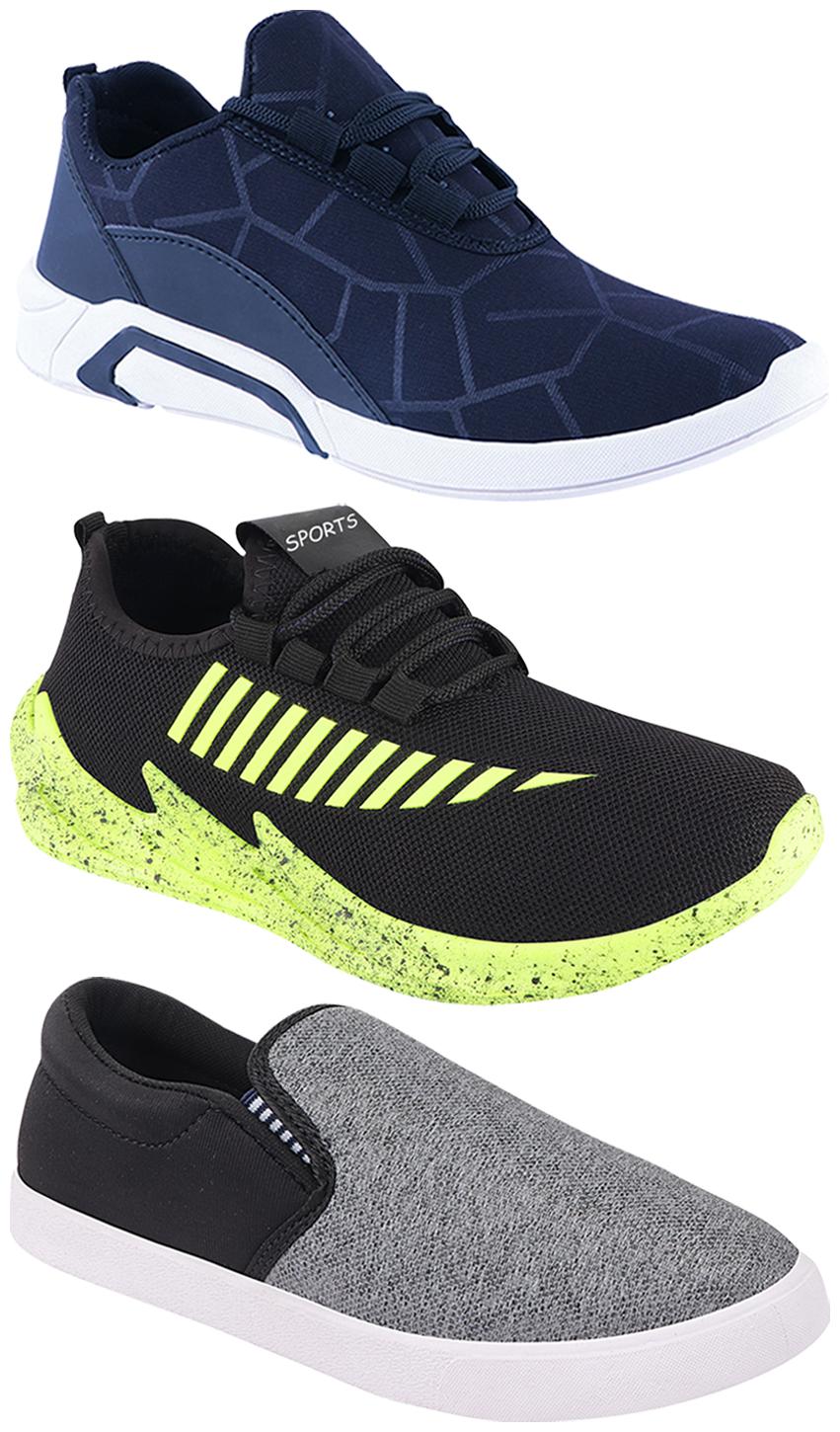 

Birde Men Multi-Color Casual Shoes - CASUAL SPORTS SNEAKERS RUNNNING SHOES - BRD-300-BLU-310-SLVR-324-PGRN