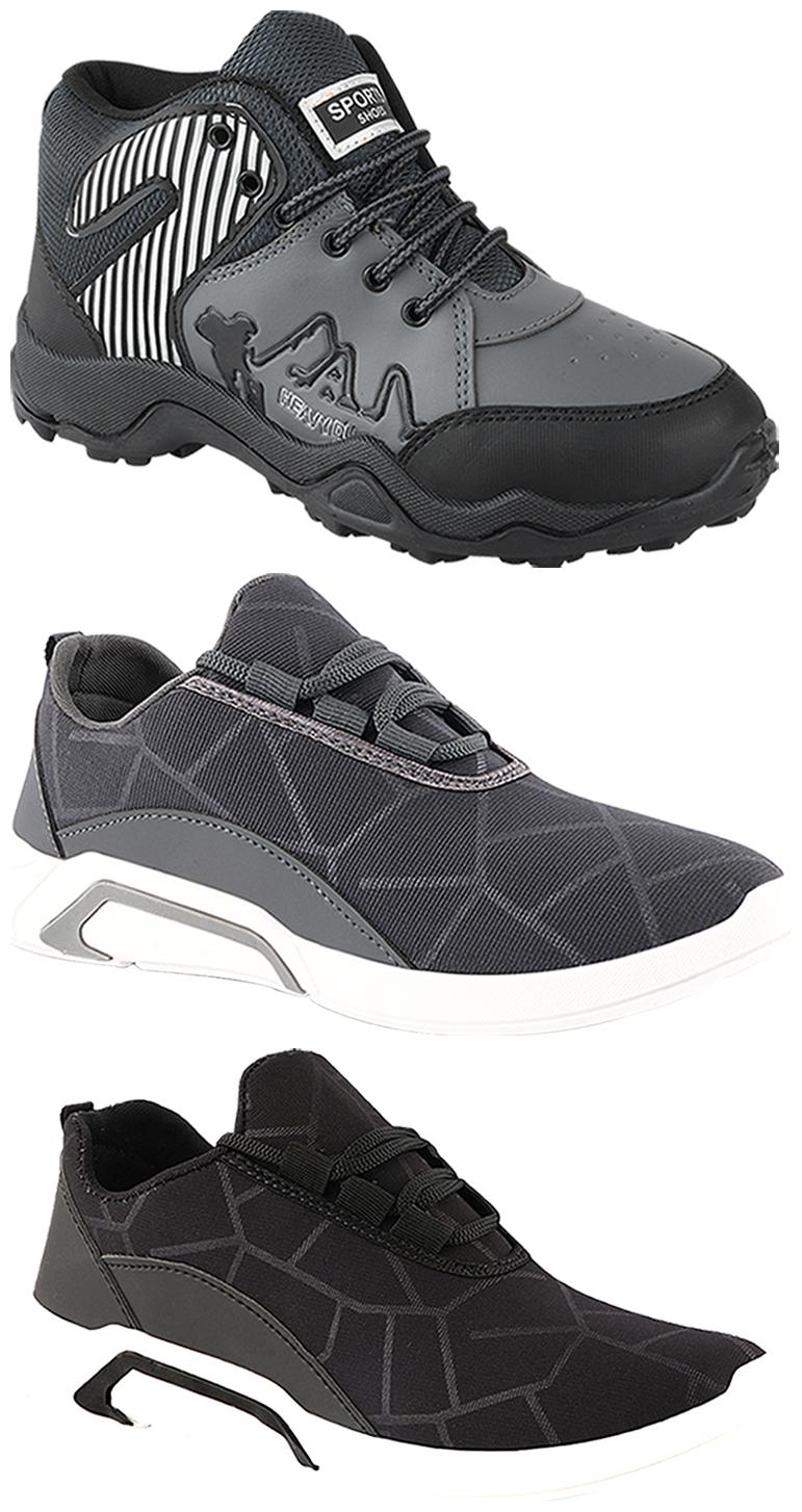 

Birde Men Multi-Color Casual Shoes - BRD-300-BLK-300-GRY-367