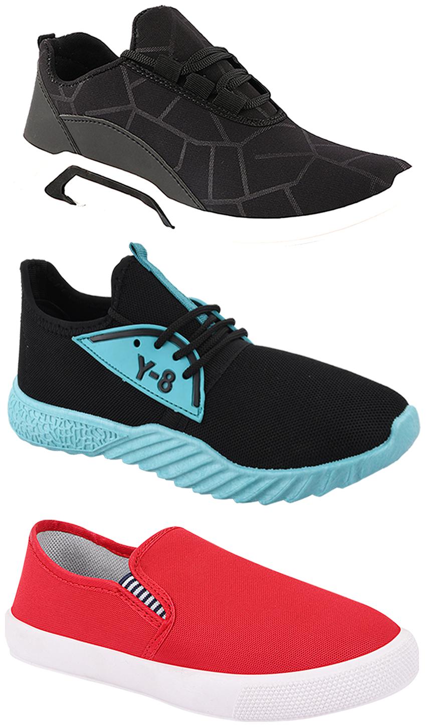 

Birde Men Multi-Color Casual Shoes - BRD-300-BLK-309-RD-386