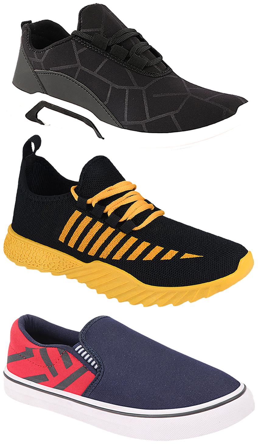 

Birde Men Multi-Color Casual Shoes - BRD-300-BLK-308-RED-360