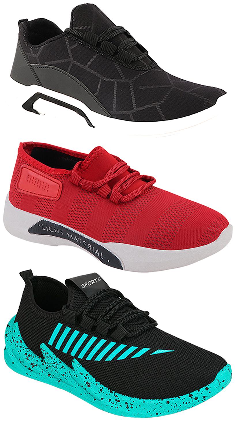 

Birde Men Multi-Color Casual Shoes - BRD-300-BLK-301-RD-324-SGRN