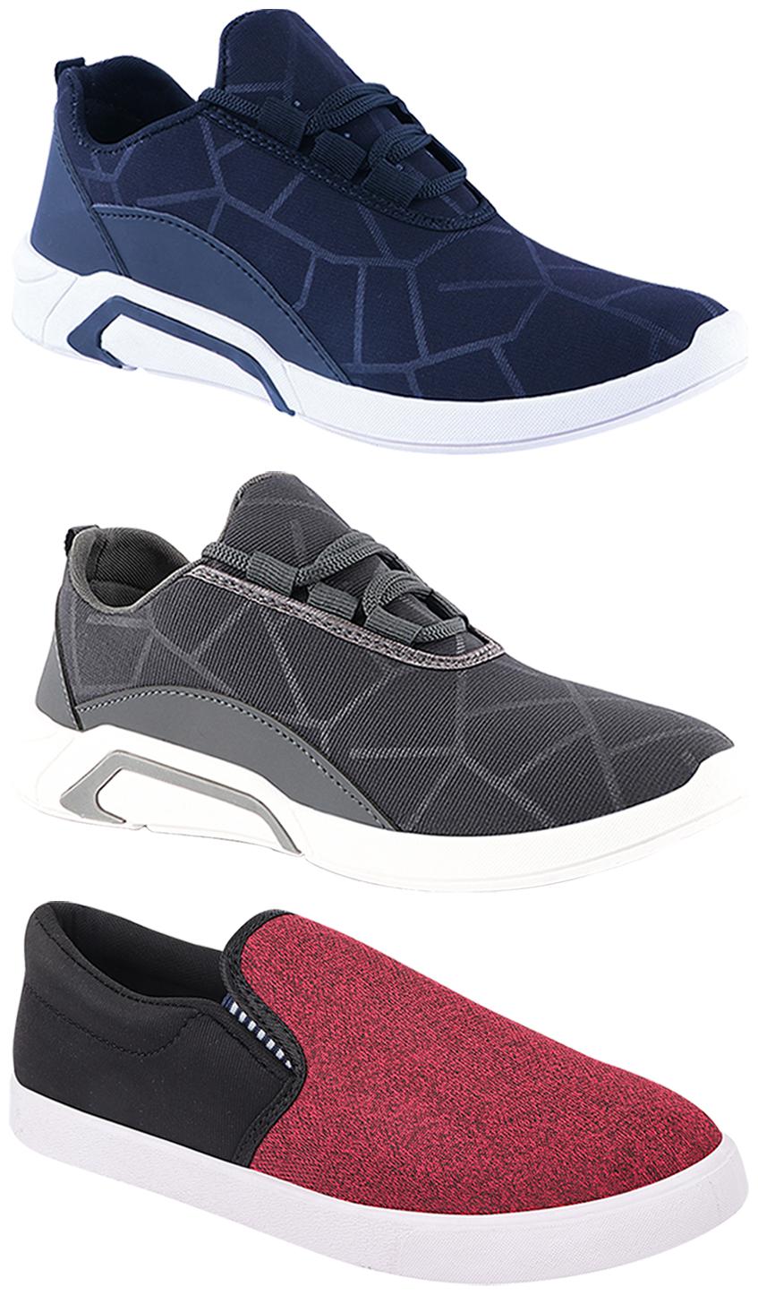 

Birde Men Multi-Color Casual Shoes - BRD-300-BLU-300-GRY-310-BLK