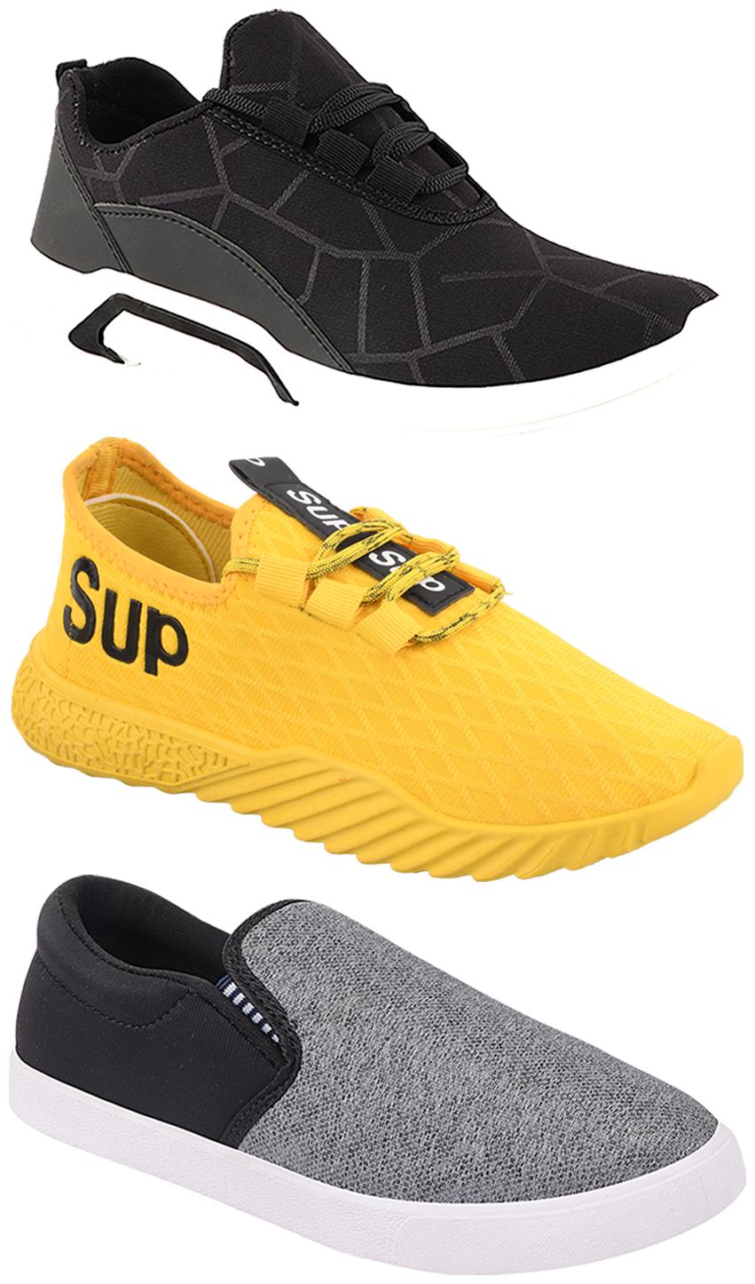 

Birde Men Multi-Color Casual Shoes - CASUAL SPORTS SNEAKERS RUNNNING SHOES - BRD-300-BLK-310-SLVR-383