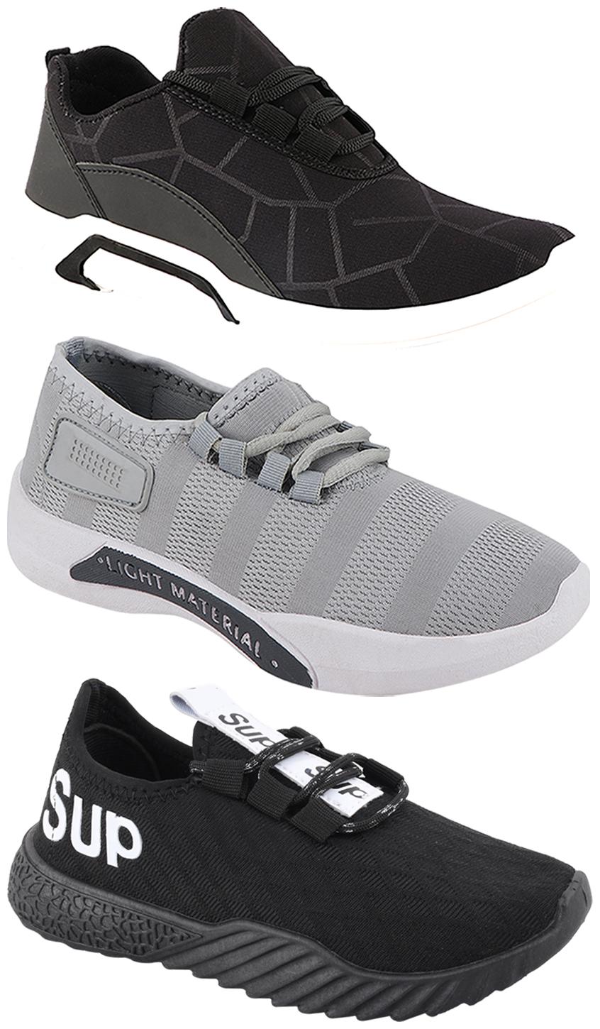 

Birde Men Multi-Color Casual Shoes - CASUAL SPORTS SNEAKERS RUNNNING SHOES - BRD-300-BLK-301-GRY-384