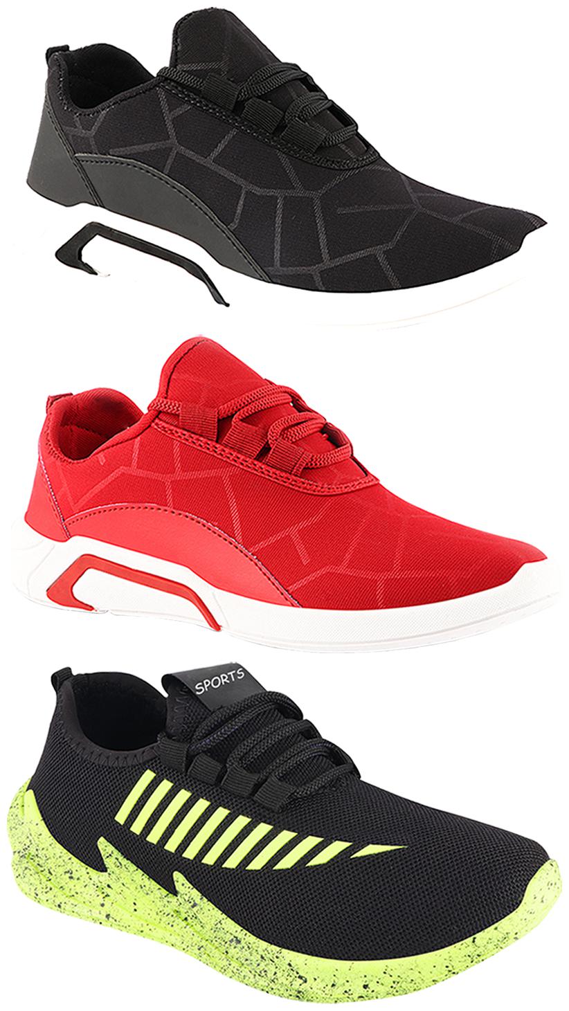 

Birde Men Multi-Color Casual Shoes - CASUAL SPORTS SNEAKERS RUNNNING SHOES - BRD-300-BLK-300-RED-324-PGRN