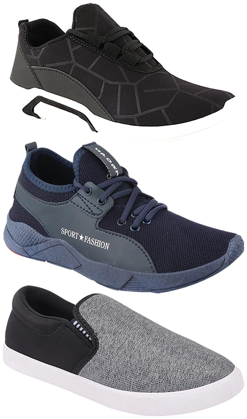 

Birde Men Multi-Color Casual Shoes - BRD-300-BLK-310-SLVR-342