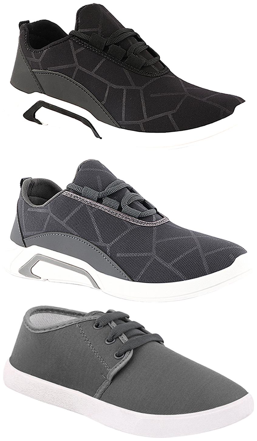 

Birde Men Multi-Color Casual Shoes - BRD-300-BLK-300-GRY-1079